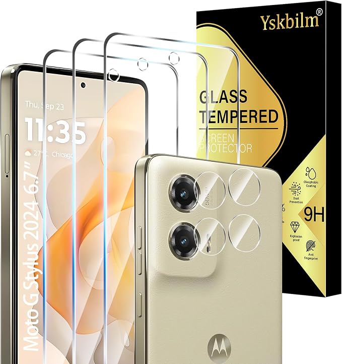 Designed for Motorola Moto G Stylus 5G 2024 Tempered Glass Screen Protector +