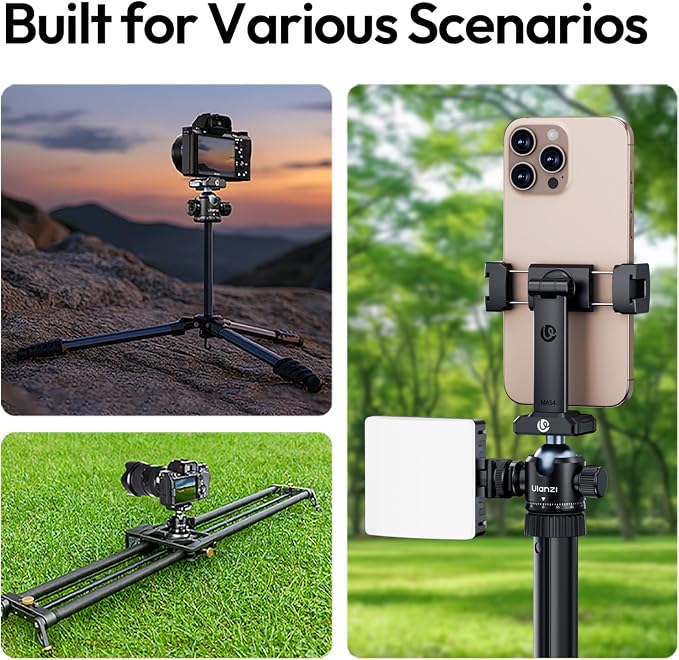 Ulanzi T100 Ball Head, Tripod Ball Head Mount 1/4 & 3/8 inch