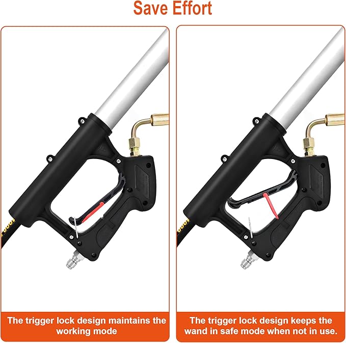 Telescoping Pressure Washer Wand 24 ft Power Washer Extension Wand Aluminum Pressure Washer Extension Wand 24 Feet with Brush Head, Gutter Cleaner, 7 Spray Nozzle Tips, 2 Hose Adapters, Support Belt