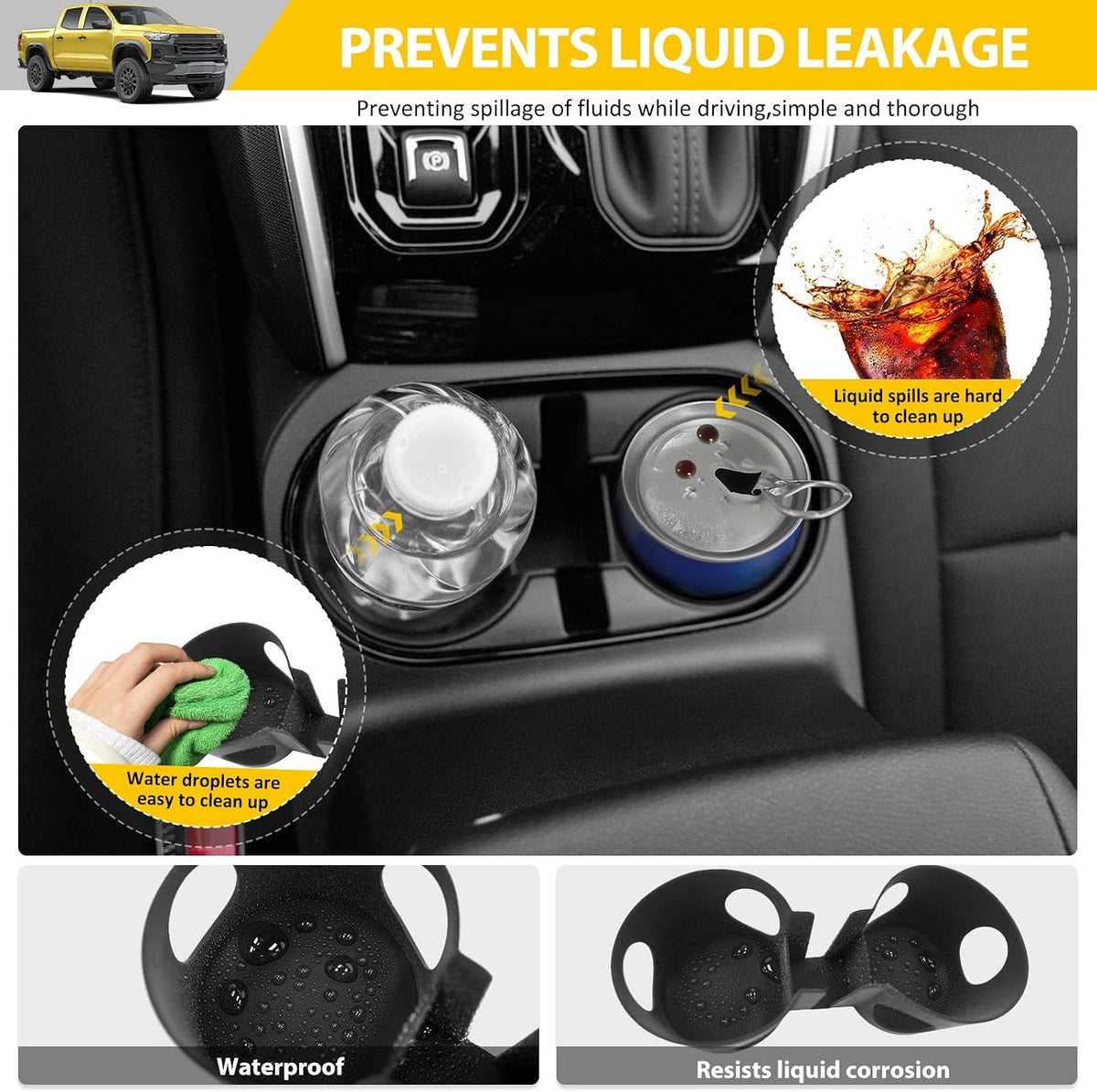 3PCS Center Console Organizer for 2023-2025 Chevy Chevrolet Colorado/GMC Canyon Armrest Tray Dashboard Storage Box and Cupholder Insert for 2023 2024 2025 Colorado/Canyon Accessories