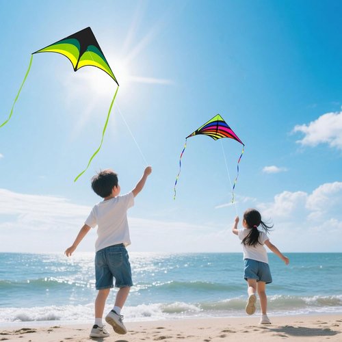 Mint's Colorful Life Delta Kite - Easy to Fly for Kids & Adults | Perfect for Beach Trips, 300ft String Included