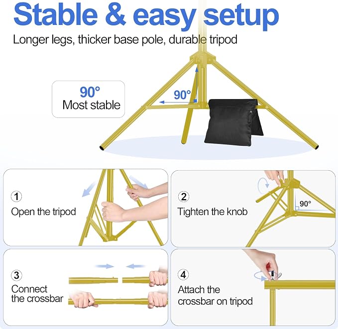 EMART Backdrop Stand 10x7ft Photo Studio Adjustable Background Stand Support kit