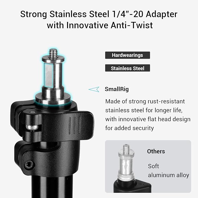 SMALLRIG Photography Light Stand 110"/9.2ft/280cm, Air-Cushioned Aluminum Photo
