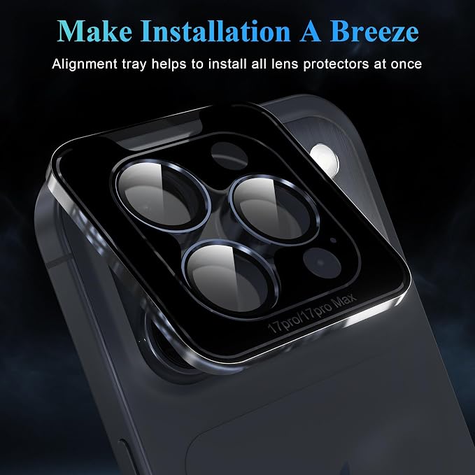 YWXTW Camera Lens Protector for iPhone 17 Pro/iPhone 17 Pro Max, Tempered Glass