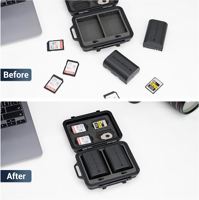 JJC Portable Camera Battery Memory Card Storage Case