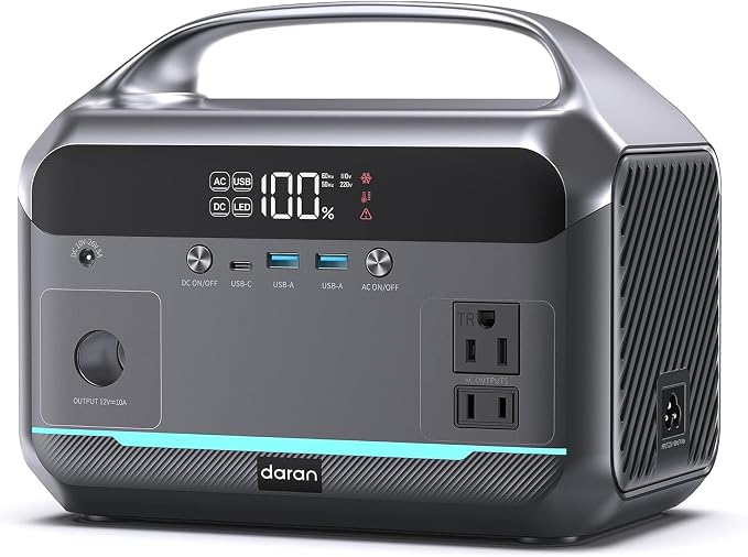 Portable Power Station 600W Surge, 288Wh (90,000mAh) Solar Generator, LiFeP04 Battery with 300W AC Outlets, Power Bank for Outdoor Camping, CPAP, Traveling, Home & Emergency