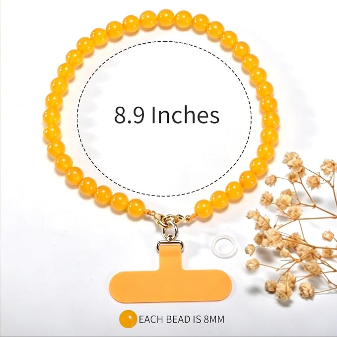 Agate Beaded Phone Wrist Strap for Women Men Stone Beads Charm Handmade