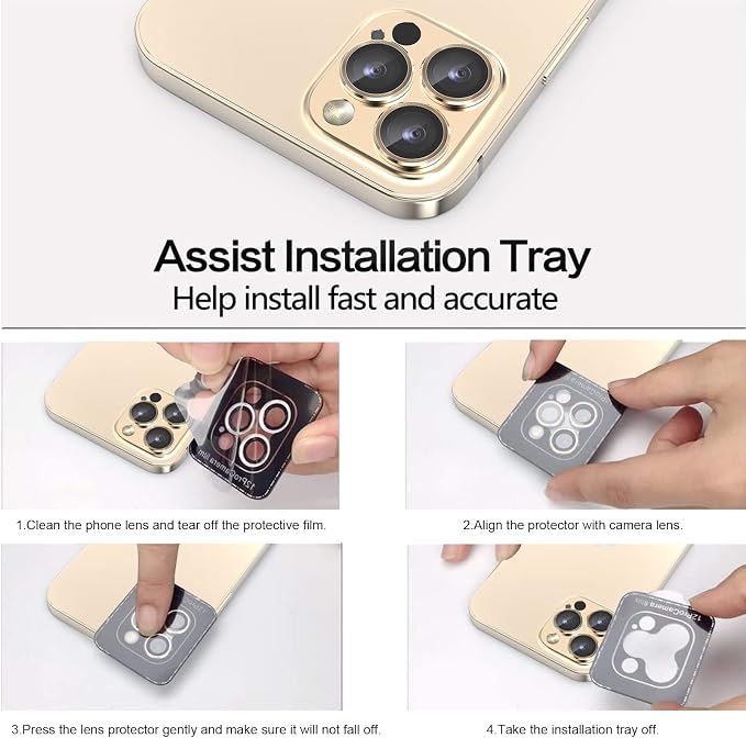 YWXTW Aluminum Alloy Tempered Glass Camera Circle Cover