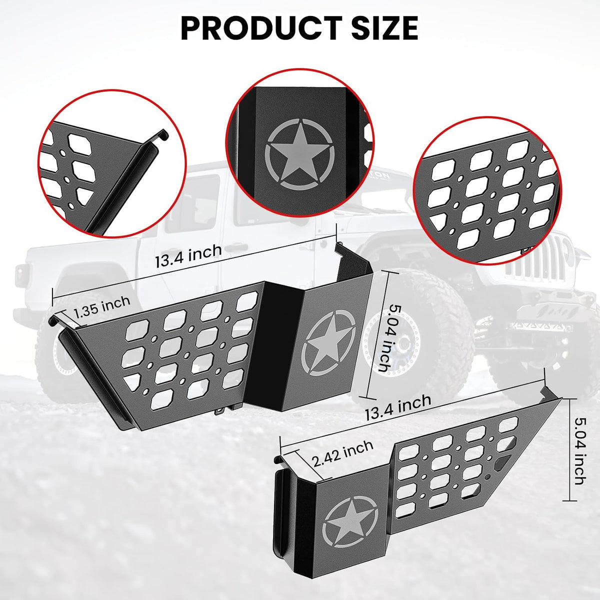 DIAMOOKY Metal Rear Door Pocket Storage for Jeep Wrangler JL JLU 2018-2026