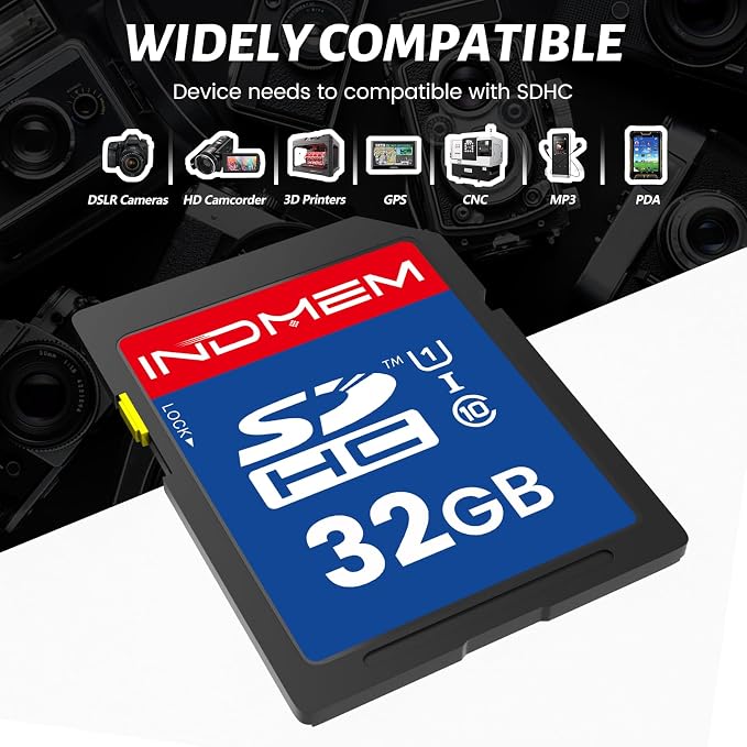 SD Card 32GB, 5 Pack SDHC Memory Cards UHS-I U1 Class 10 High-Speed Full HD