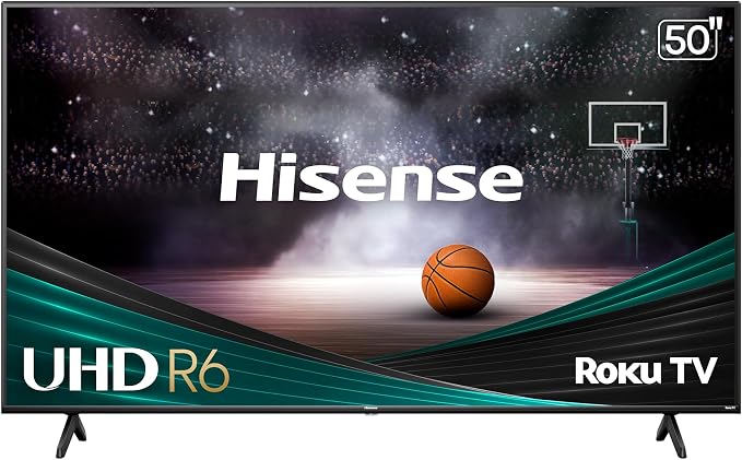 Hisense 50-Inch Class R6 Series 4K UHD Smart Roku TV with Alexa Compatibility, Dolby Vision HDR, DTS Studio Sound, Game Mode (50R6G),Black