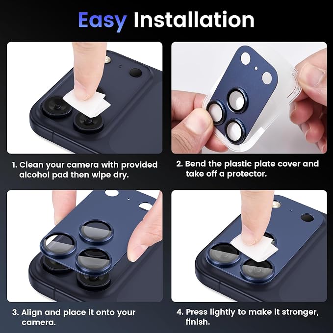 Tensea for iPhone 17 Pro Max Camera Lens Protector, Metal Aluminum Alloy