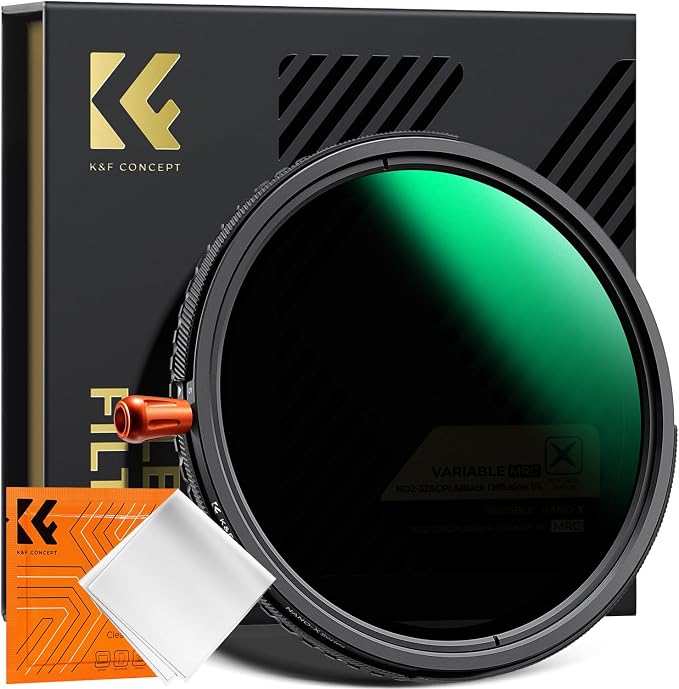 K&F CONCEPT 67mm Black Diffusion Mist Effect 1/4 & Variable ND2-32 & Circular