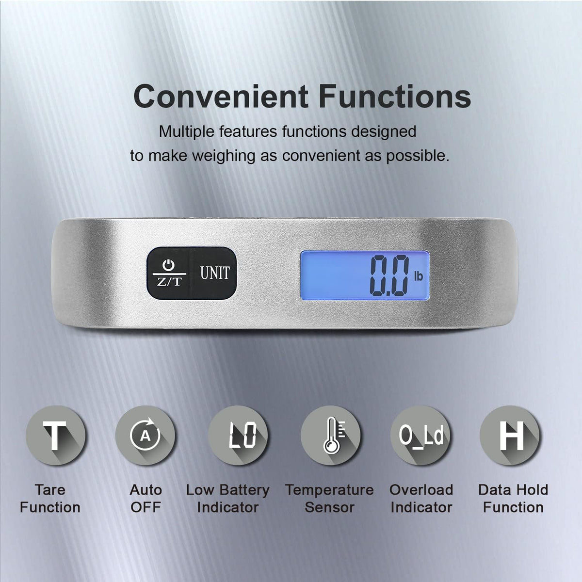 Travel Inspira Luggage Scale - Portable Digital Hanging Baggage Scale Up to 110 lbs | Battery Included