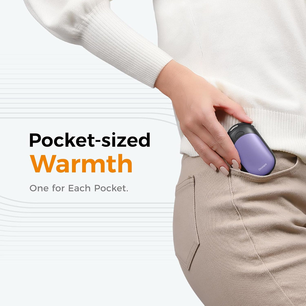OCOOPA Rechargeable Magnetic Hand Warmers - 2 Pack with 3 Heat Settings | Pocket-Sized, Lasts Up to 8 Hours, Ideal for Outdoor Activities
