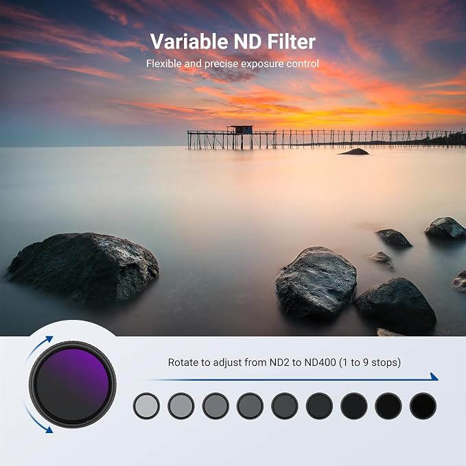 NEEWER 46mm Variable ND + CPL + UV Filter Kit