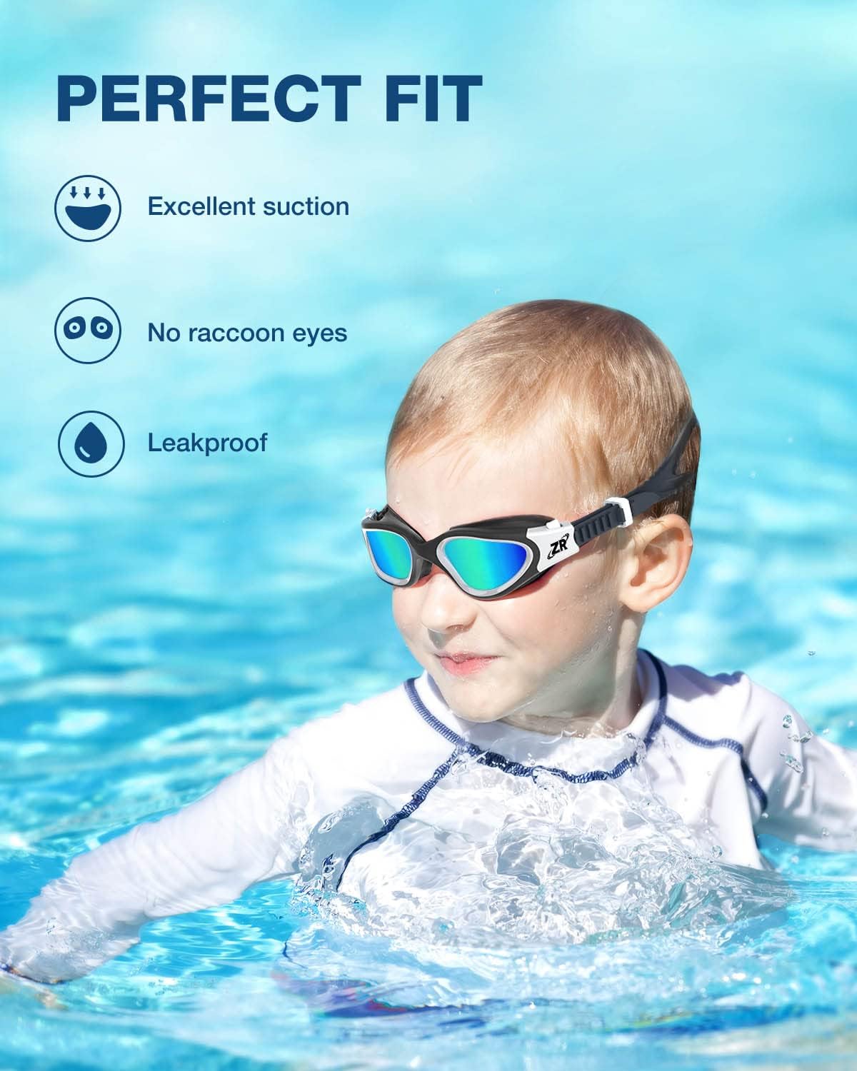 ZIONOR Kids Swim Goggles - G1 MINI UV Protection & Anti-Fog Design for Ages 6-14