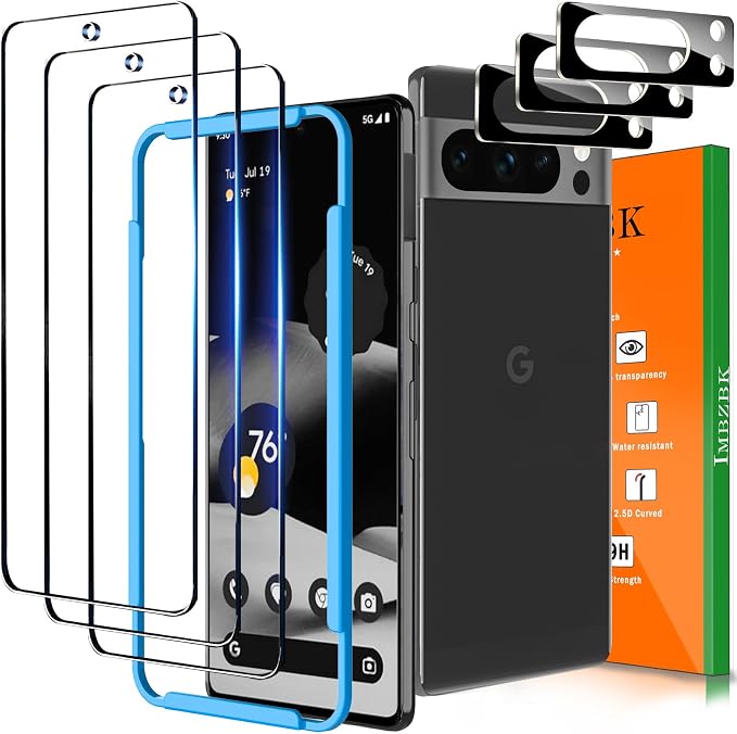 IMBZBK 3 Pack Screen Protector for Google Pixel 8 Pro Tempered Glass