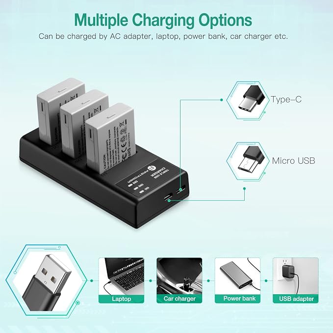 FirstPower LP-E5 Battery 3-Pack 1900mAh
