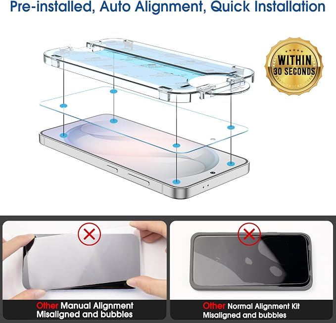 amFilm Auto-alignment OneTouch for Samsung Galaxy S26+ Plus 6.7'' Screen