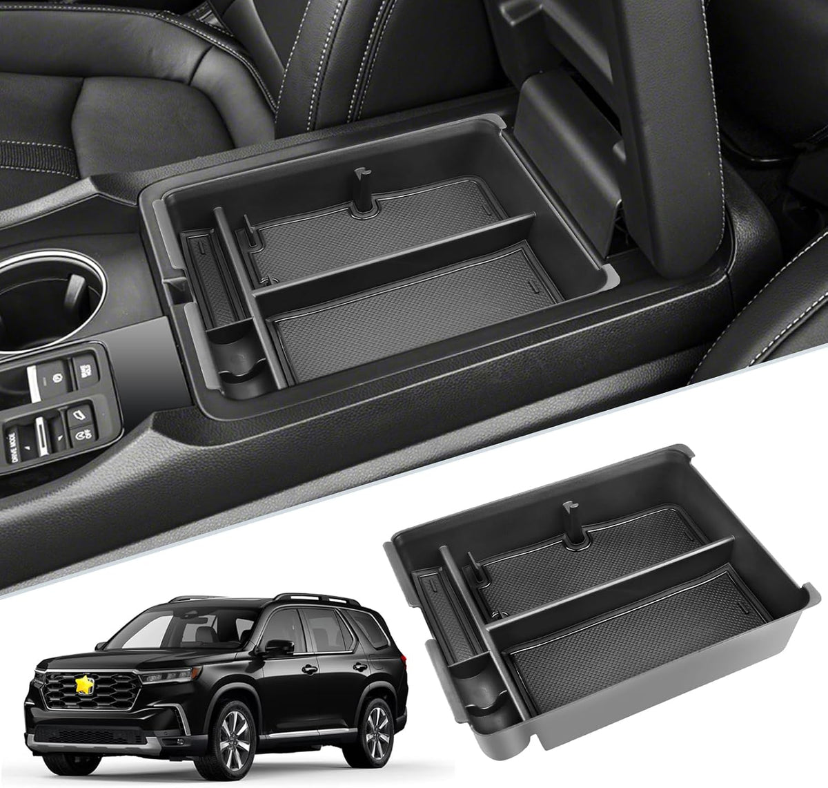SKTU for 2025 2026 Kia K4 Center Console Organizer for 2025+ Kia K4 (LX/LXS/EX/GT-Line/GT-Line Turbo)/ 2026+ Kia K4 Hatchback Console Tray K4 ABS Middle Console Tray Kia K4 2025 2026 Accessories