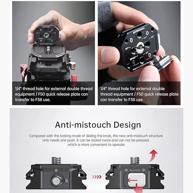 Falcam F38 Multi-Hole Quick Release Plate Kit, 38mm Aluminum QR System