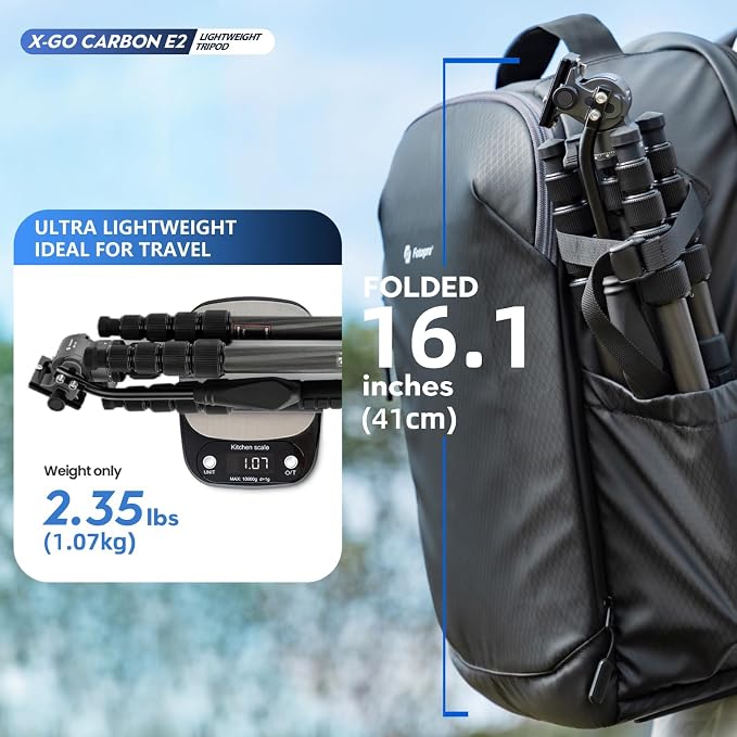 Fotopro 59" Carbon Fiber Travel Tripod