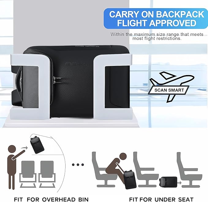 BANGE Men's Laptop Backpack for 17.3Inch Notebook, Waterproof Fashion Travel