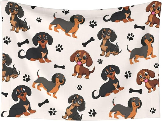 Dachshund Blanket for Dogs - Dog Blankets 23x16 Puppy Pet Throw Blanket for Couch Sofa Bed