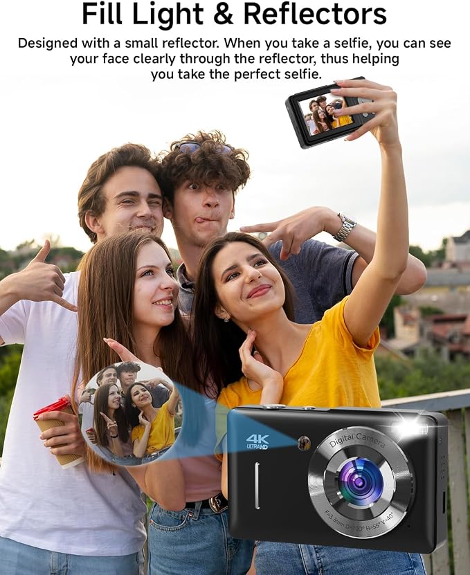 Digital Camera for Kids, FHD 1080P 44MP Point and Shoot Digital Camera
