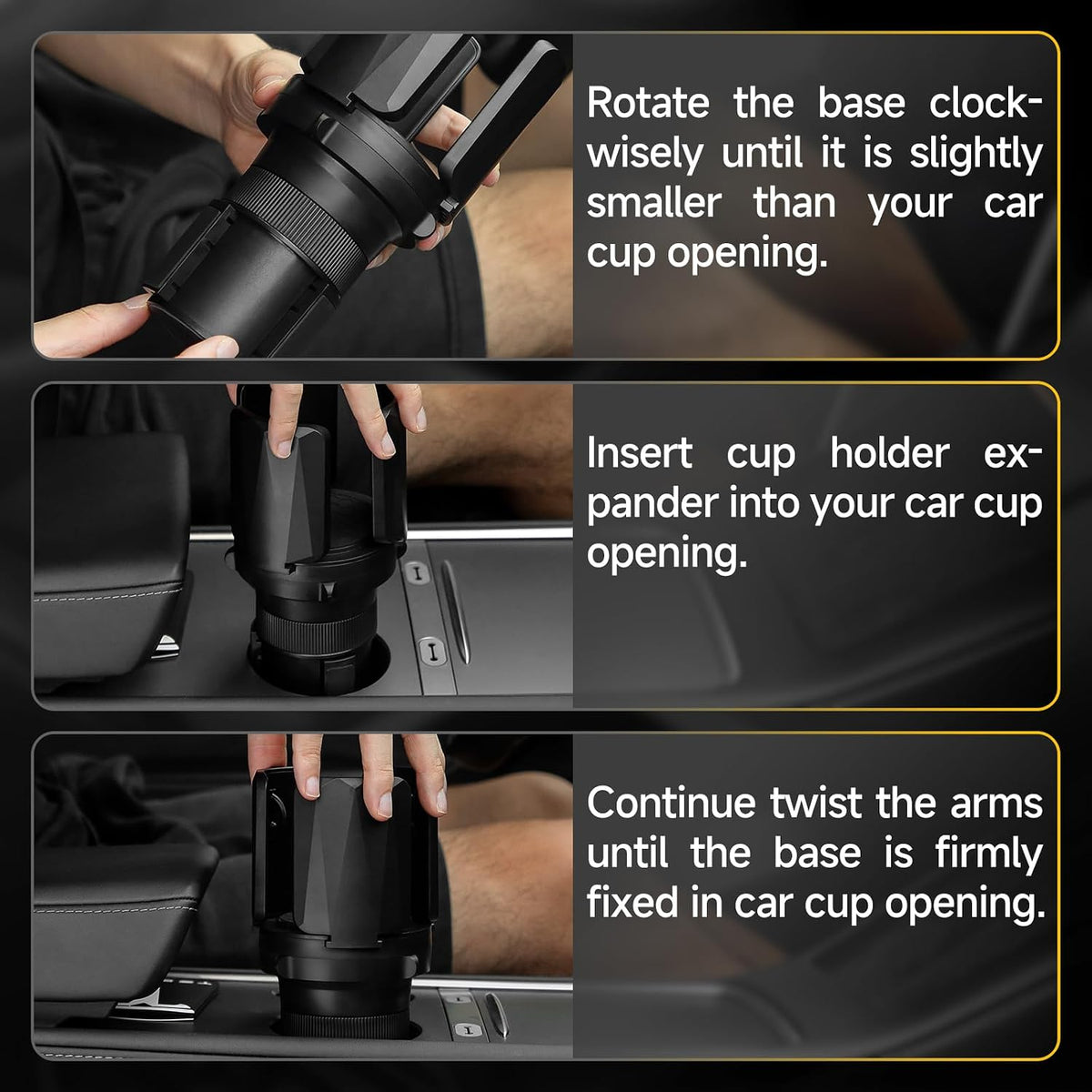 DYLEN Large Cup Holder Expander with Expandable Arms, Fits 2.5-5.9" Bottles