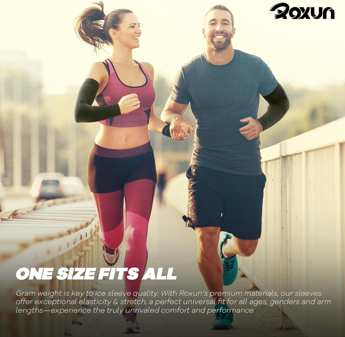 ROXUN Arm Sleeves - Cooling UV Sun Protection & Compression for Men and Women