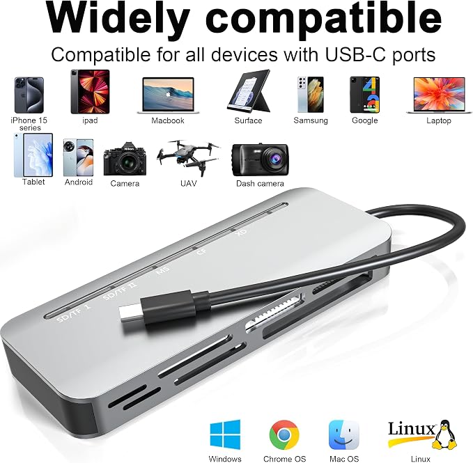 Memory Stick Pro Duo Card Reader, 7 in1 Memory Stick Pro Duo Adapter USB C