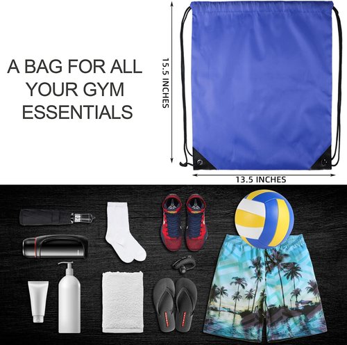 GoodtoU Drawstring Backpack - 48 Pcs Blue Drawstring Bags for Gym & Travel Use