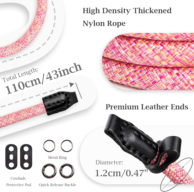 VOVMOEYA Nylon Braided Camera Rope Strap, Camera Neck Shoulder Strap