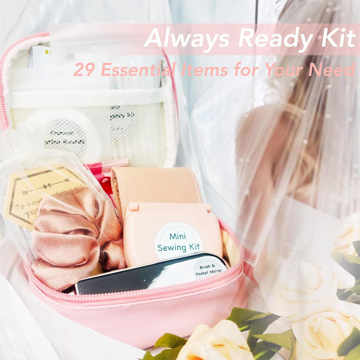 Women's Emergency Kit for Weddings 29 Essential Items for Brides Daily Use All in One Travel Kit Personal Care Survival Set for Team Bride