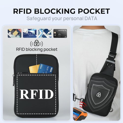 BROADREAM Mini Sling Bag - Waterproof RFID Crossbody Backpack for Men & Women | Ideal for Hiking & Travel
