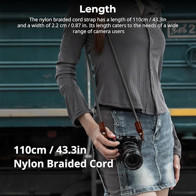 SMALLRIG Rope Camera Neck Shoulder Strap, Adjustable Braided Shoulder Strap