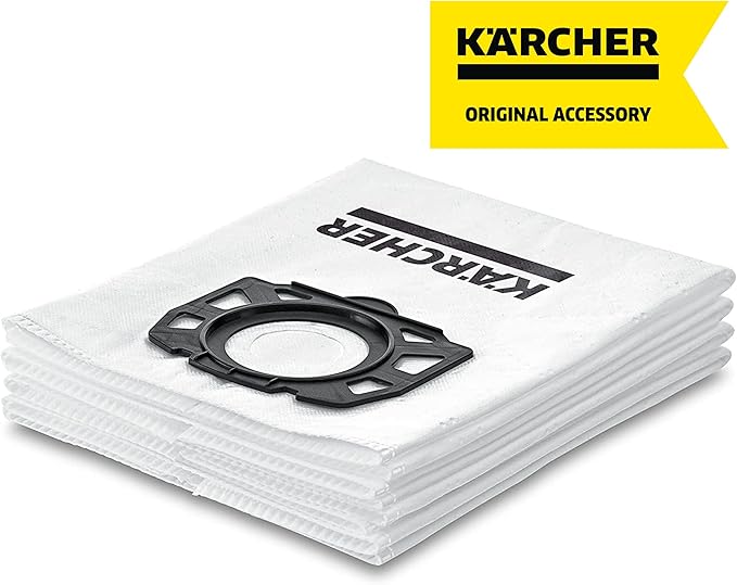 Kärcher Filter Fleece Bags 4 Pack, Compatible with Karcher Wet Dry Vacuum Cleaner Models WD 4, WD 5, WD 5/P, WD 6