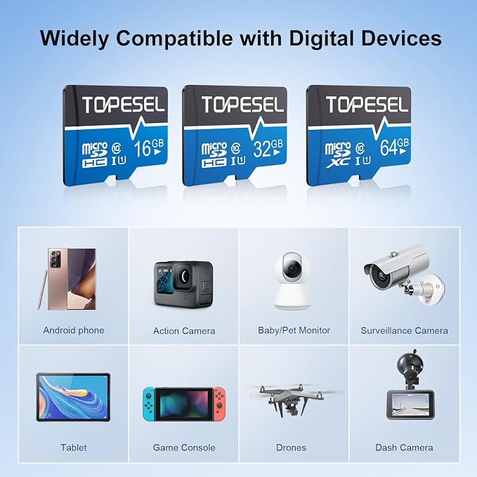 TOPESEL 10 Pack 16GB Micro SD Card