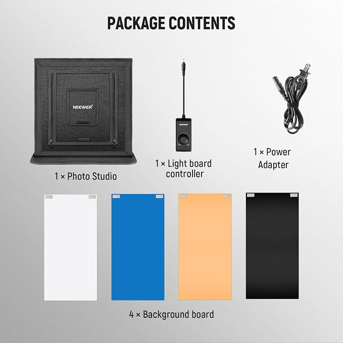 NEEWER 50W Upgraded Photo Studio Light Box, 4 Backdrops, 5600K 160 LEDs