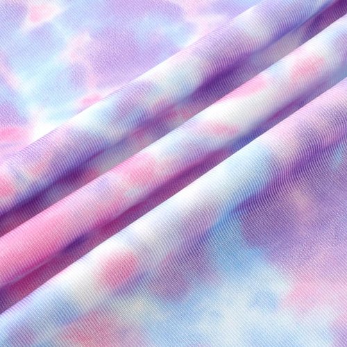 HOZIY Tie Dye Leotards for Toddler Girls Gymnastics 3t 4t Purple Pink Blue White Non Sparkly Tumbling Outfit Biketard Dance Clothes with Scrunchies
