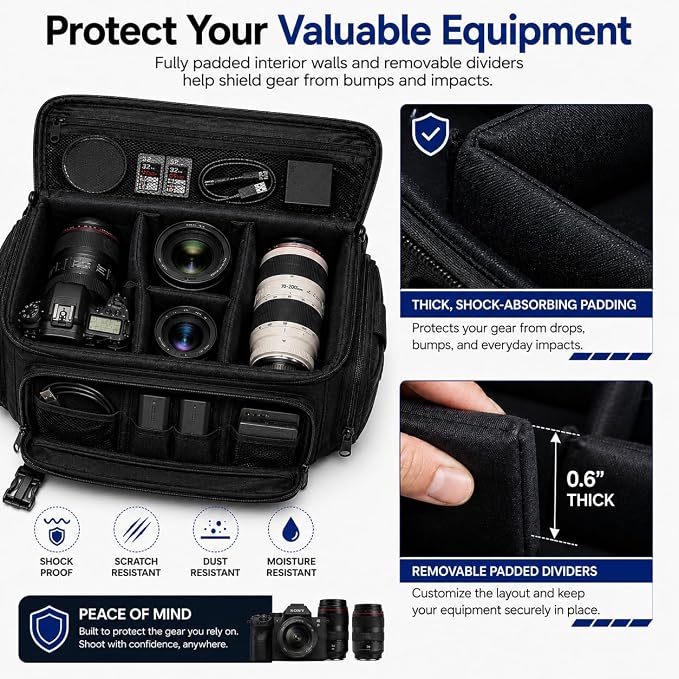 eCostConnection Extra Large Camera Bag Fully Padded Gadget Case