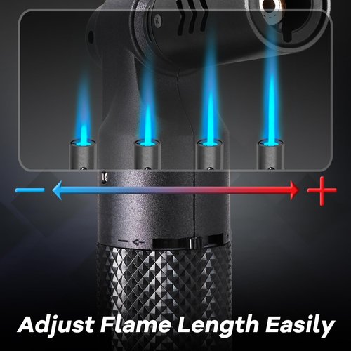 Luxgaze 2 Pack Butane Torch Lighters Refillable Jet Flame Portable Butane Torch Mini Refillable Windproof Lighters for Camping Baking Culinary Soldering Cooking Welding BBQ Grill(Gas not Included)