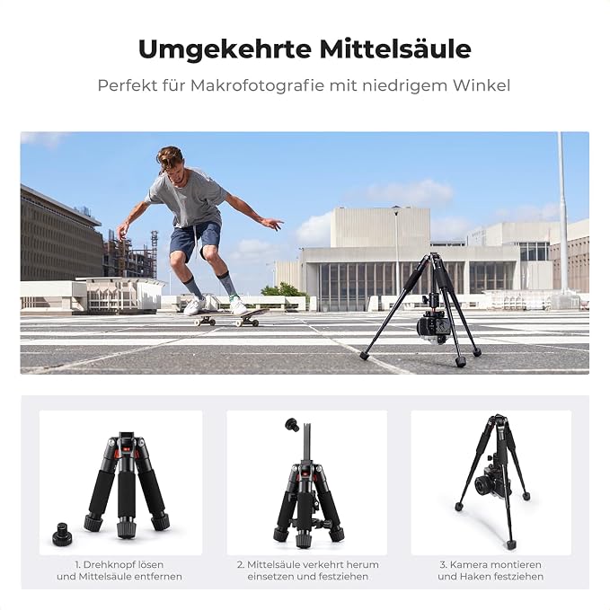 K&F CONCEPT Mini Desk Tripod, 21.6'' Compact Small Tripod