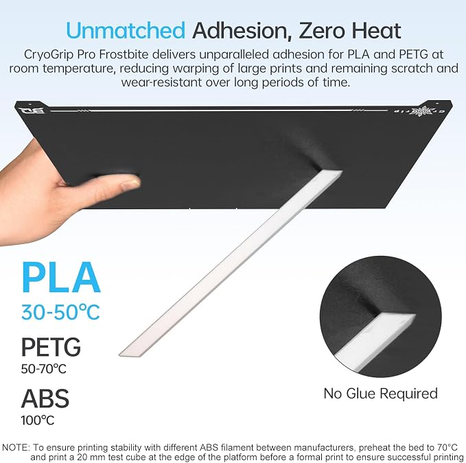 BIQU CryoGrip Pro Frostbite for K2 Plus 370x370mm Cold Build Plate Room