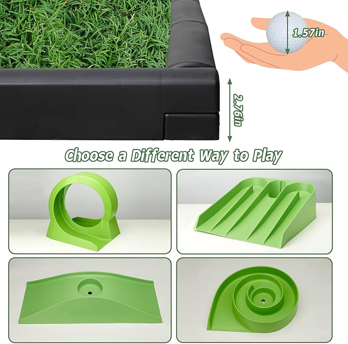 Putting Game - Mini Golf Obstacle, Putter for Home, Office, Outdoor Play - Suitable for Children, Teenagers, Adults
