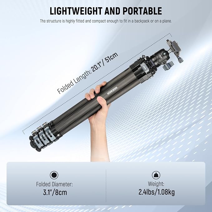 NEEWER 60.4" Travel Tripod Carbon Fiber