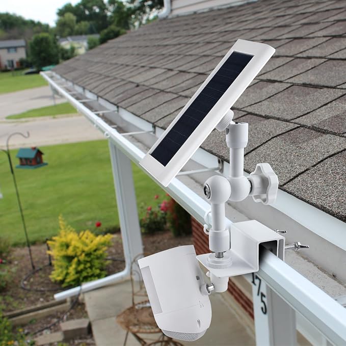 2-in-1 Gutter Mount for Solar Panel, Stick Up Cam Battery, Spotlight Cam and
