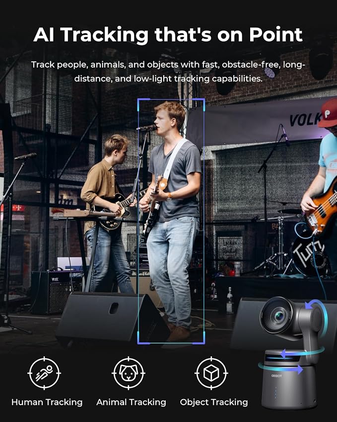 OBSBOT Tail Air NDI Streaming Camera 4K, AI Tracking PTZ Camera
